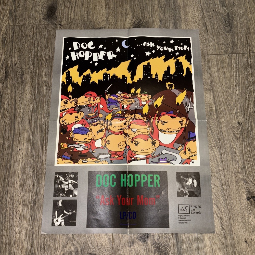 Vintage 1995 DOC HOPPER Ask Your Mom Poster 18x24 punk rock garage hardcore